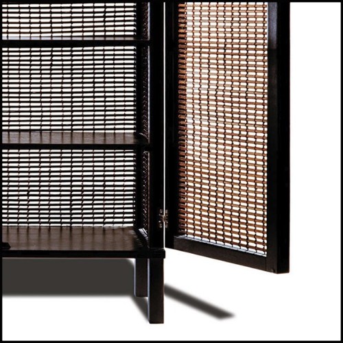 Cabinet avec structure en bois de noyer et bois d'érable finition marron 178-Beijing