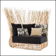 Sofa with structure in steel and natural rattan composed of 2 corner lounge chairs 178-Bundle double