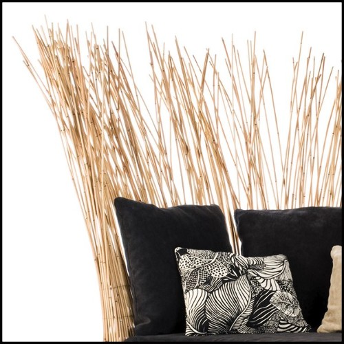 Canapé avec structure en acier et rotin naturel composé de 2 fauteuils d'angle 178-Bundle double