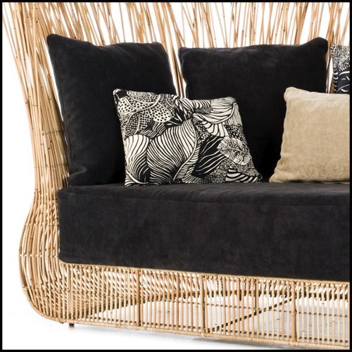 Canapé avec structure en acier et rotin naturel composé de 2 fauteuils d'angle 178-Bundle double