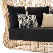 Canapé avec structure en acier et rotin naturel composé de 2 fauteuils d'angle 178-Bundle double