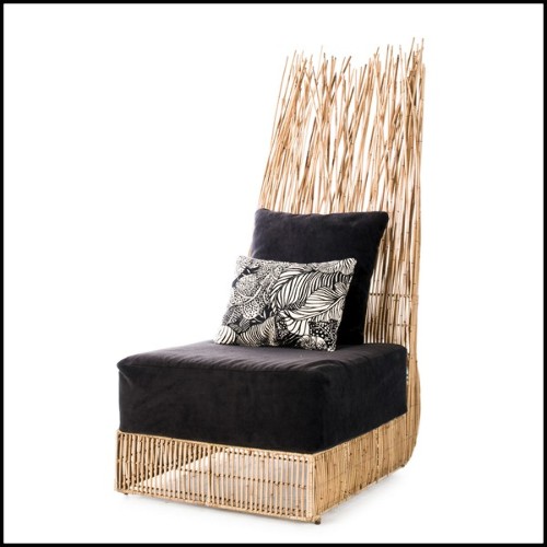 Sofa with structure in steel and natural rattan composed of 2 corner lounge chairs 178-Bundle double