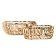 Table basse avec structure en acier et rotin naturel 178-Bundle Lounge