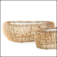 Table basse avec structure en acier et rotin naturel 178-Bundle Lounge