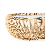Table basse avec structure en acier et rotin naturel 178-Bundle Lounge