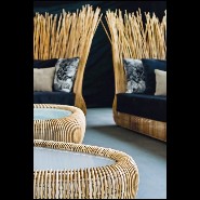 Table basse avec structure en acier et rotin naturel 178-Bundle Lounge