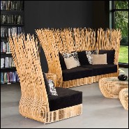 Chair made with steel structure and natural rattan 178-Bundle Center