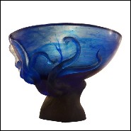 Vase en cristal bleu de Baccarat fabriqué à la main PC-Octopus