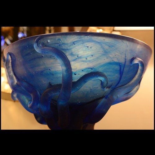 Vase en cristal bleu de Baccarat fabriqué à la main PC-Octopus