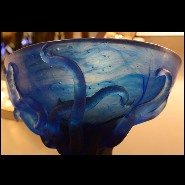 Vase en cristal bleu de Baccarat fabriqué à la main PC-Octopus