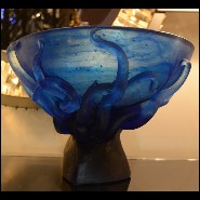 Vase en cristal bleu de Baccarat fabriqué à la main PC-Octopus