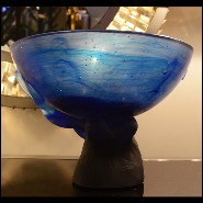 Vase en cristal bleu de Baccarat fabriqué à la main PC-Octopus