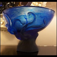 Vase en cristal bleu de Baccarat fabriqué à la main PC-Octopus