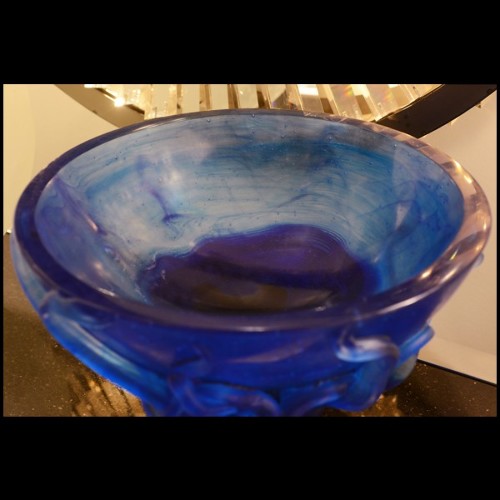 Vase en cristal bleu de Baccarat fabriqué à la main PC-Octopus