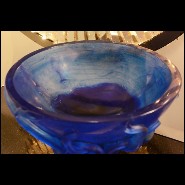 Vase en cristal bleu de Baccarat fabriqué à la main PC-Octopus