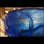 Vase en cristal bleu de Baccarat fabriqué à la main PC-Octopus