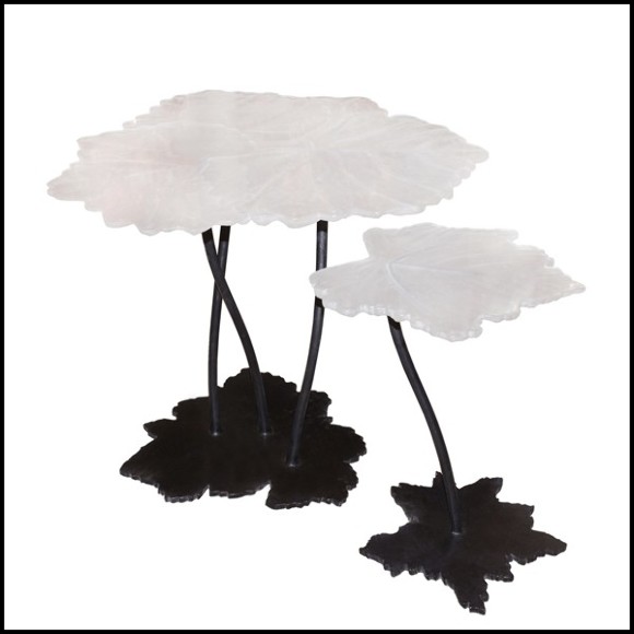 Set de 2 tables en cristal de Baccarat PC-Vine Leaves