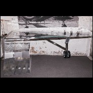 Bureau Aile d'avion en aluminium poli riveté PC-Aircraft Desk