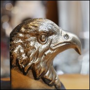 Set de 2 serre-livres avec structure en métal doré sur socle en métal noirci 181-Eagles Set 2