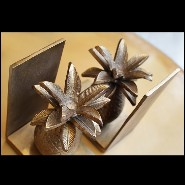 Set de 2 serre-livres avec structure en métal doré sur socle en métal noirci 181-Pineapple set of 2