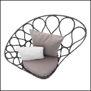 Chair with steel structure and with polyethylene canvas hand braided 178-Butterfly Wing