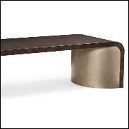 Table basse avec plateau en eucalyptus massif vernis et vieilli 180-Convex Bronze