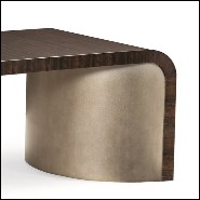 Table basse avec plateau en eucalyptus massif vernis et vieilli 180-Convex Bronze