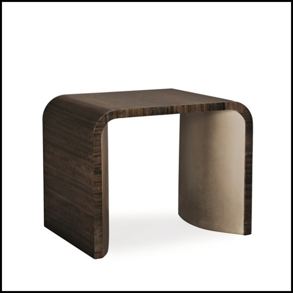 Table d'appoint avec dessus en eucalyptus massif verni 180-Convex Bronze