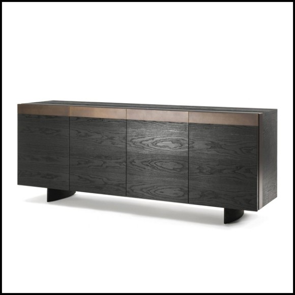 Buffet avec structure en chêne massif pigmenté noir 154-All Oak Black