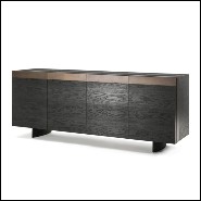Buffet avec structure en chêne massif pigmenté noir 154-All Oak Black