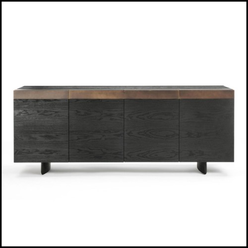 Buffet avec structure en chêne massif pigmenté noir 154-All Oak Black