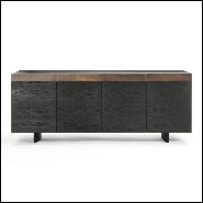 Buffet avec structure en chêne massif pigmenté noir 154-All Oak Black