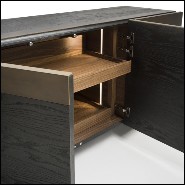 Buffet avec structure en chêne massif pigmenté noir 154-All Oak Black