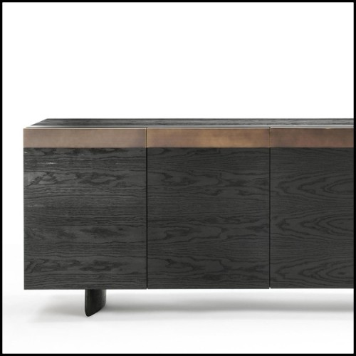 Buffet avec structure en chêne massif pigmenté noir 154-All Oak Black