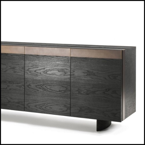 Buffet avec structure en chêne massif pigmenté noir 154-All Oak Black