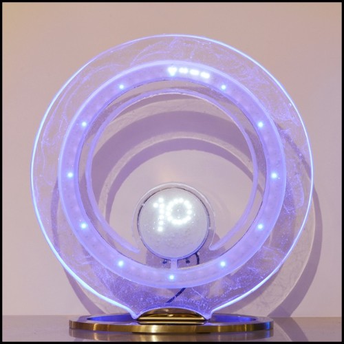 Clock in crystal baccarat with led diodes inside PC-Baccarat Number