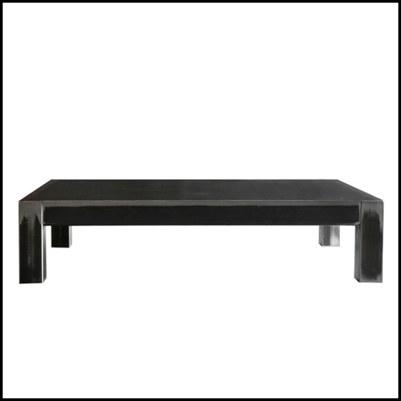 Coffee table with structure in handcrafted dark finish steel 147-Double Strong Raw