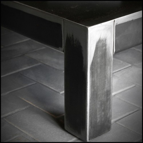 Table basse avec structure en acier finition sombre fabriqué à la main 147-Double Strong Raw
