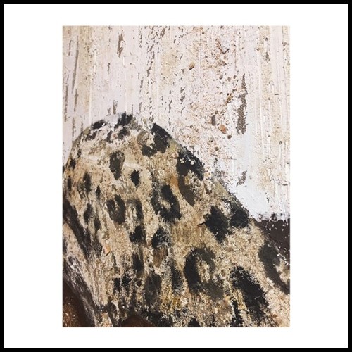 Peinture de panthère réalisée sur toile avec poussière de marbre PC-Panther