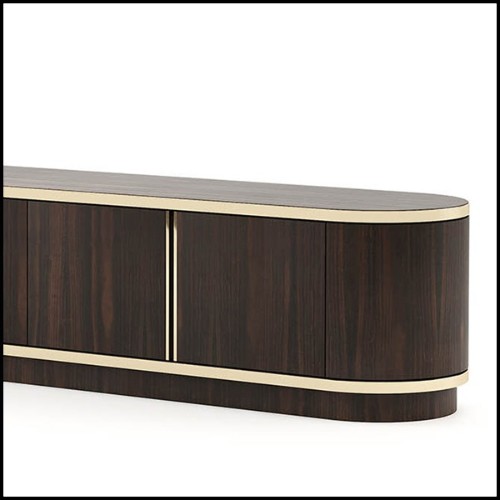 Sideboard with all structure in solid eucalyptus wood in ebony finish 174-Smart TV