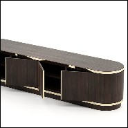 Sideboard with all structure in solid eucalyptus wood in ebony finish 174-Smart TV