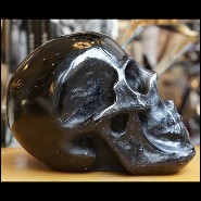 Sculpture in blackened glass paste PC-Black Skull
