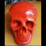 Sculpture en pâte de verre rouge fabriquée à la main PC-Red Skull