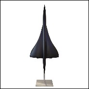Sculpture maquette à l'échelle 1/36èm en résine noir mat de l'avion supersonic Concorde PC-Concorde Black