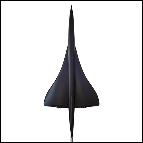 Sculpture maquette à l'échelle 1/36èm en résine noir mat de l'avion supersonic Concorde PC-Concorde Black
