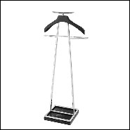 Dressboy in solid brass in vintage finish or nickel finish and black leather 24-Hotel 2