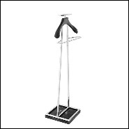 Dressboy in solid brass in vintage finish or nickel finish and black leather 24-Hotel 2