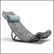 Bain de soleil tressé main finition gris foncé et gris clair 178-Relax Lounger