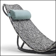 Bain de soleil tressé main finition gris foncé et gris clair 178-Relax Lounger