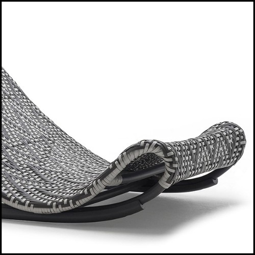 Bain de soleil tressé main finition gris foncé et gris clair 178-Relax Lounger
